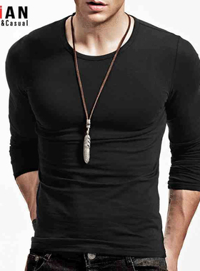长袖t恤男潮牌新疆纯棉紧身打底衫衣服运动上衣潮流薄款春季秋冬