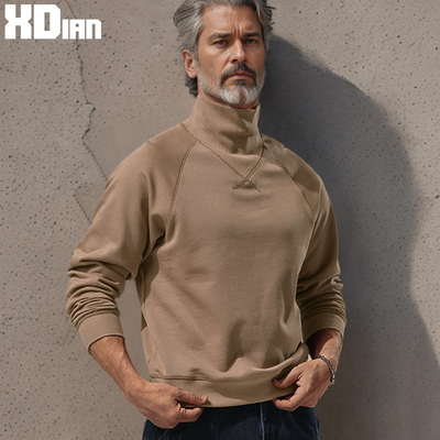 交叉线宽松高领卫衣长袖