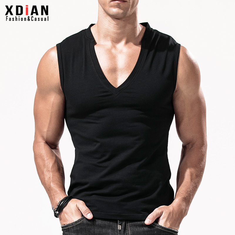 大V领深V背心纯棉紧身夏季