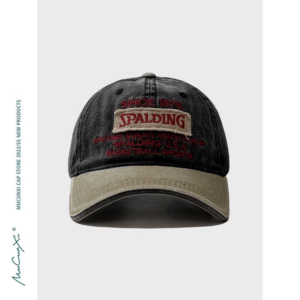 美式潮牌字母撞色棒球帽鸭舌帽男女