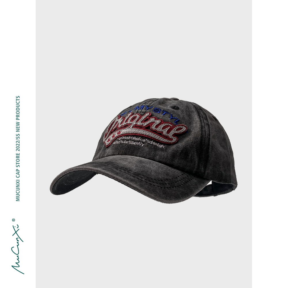 MUCUNXI美式复古做旧字母棒球帽