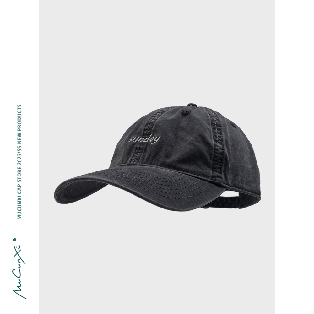 复古水洗全棉字母刺绣棒球帽