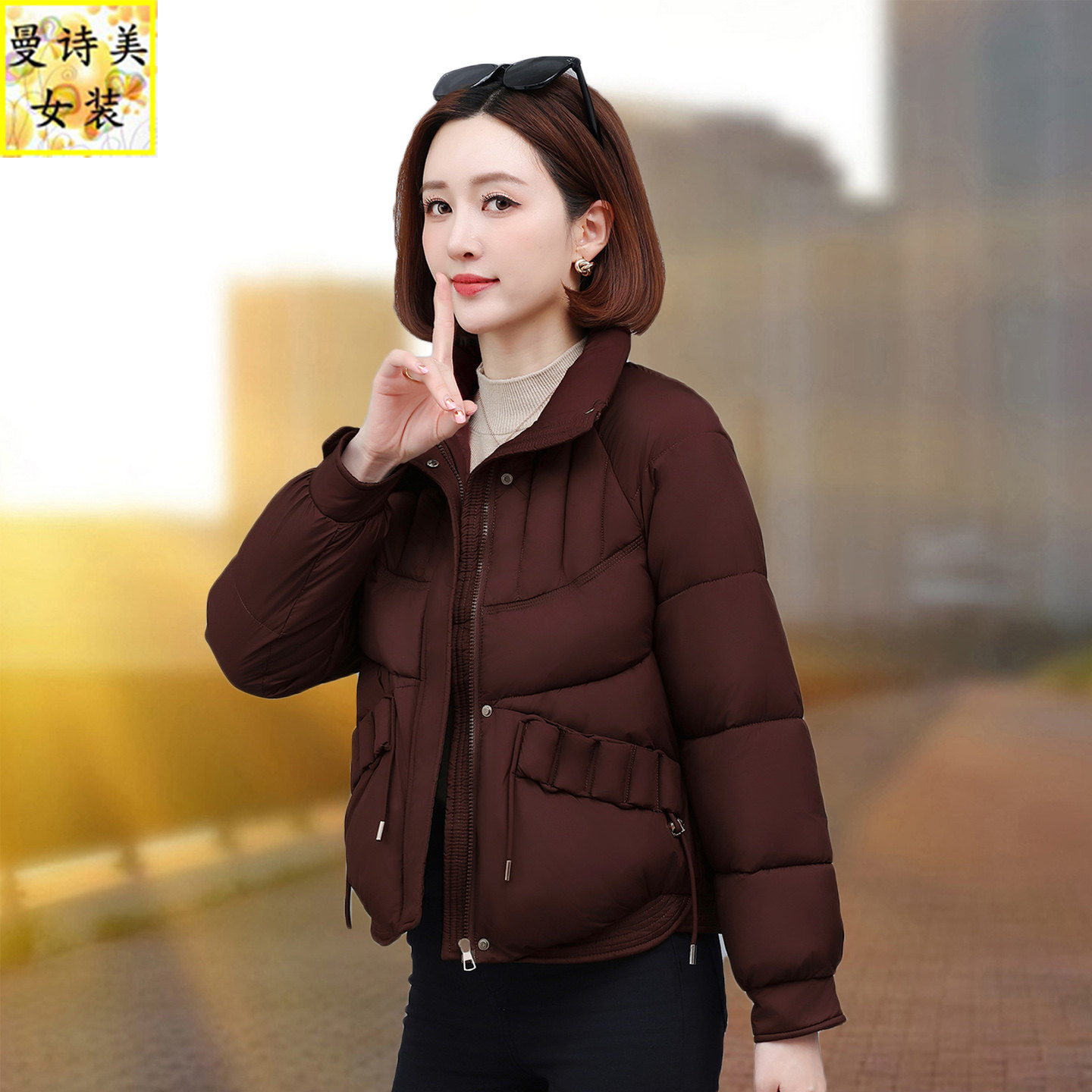 羽绒棉衣棉服女短款2025冬季新款加厚小个子妈妈时尚洋气棉袄外套