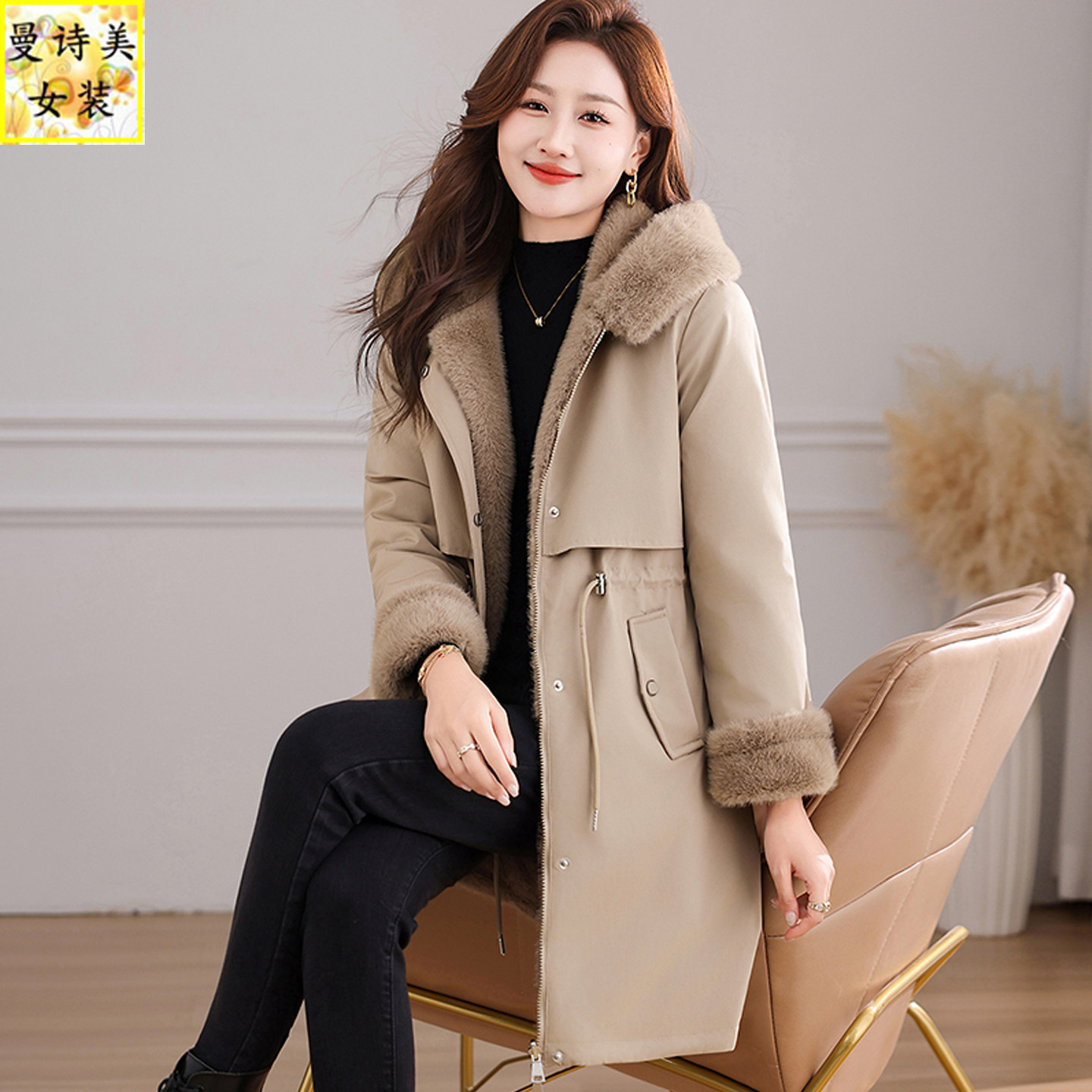 双面穿派克服外套女士2026冬季新款时尚显瘦妈妈洋气减龄加厚保暖