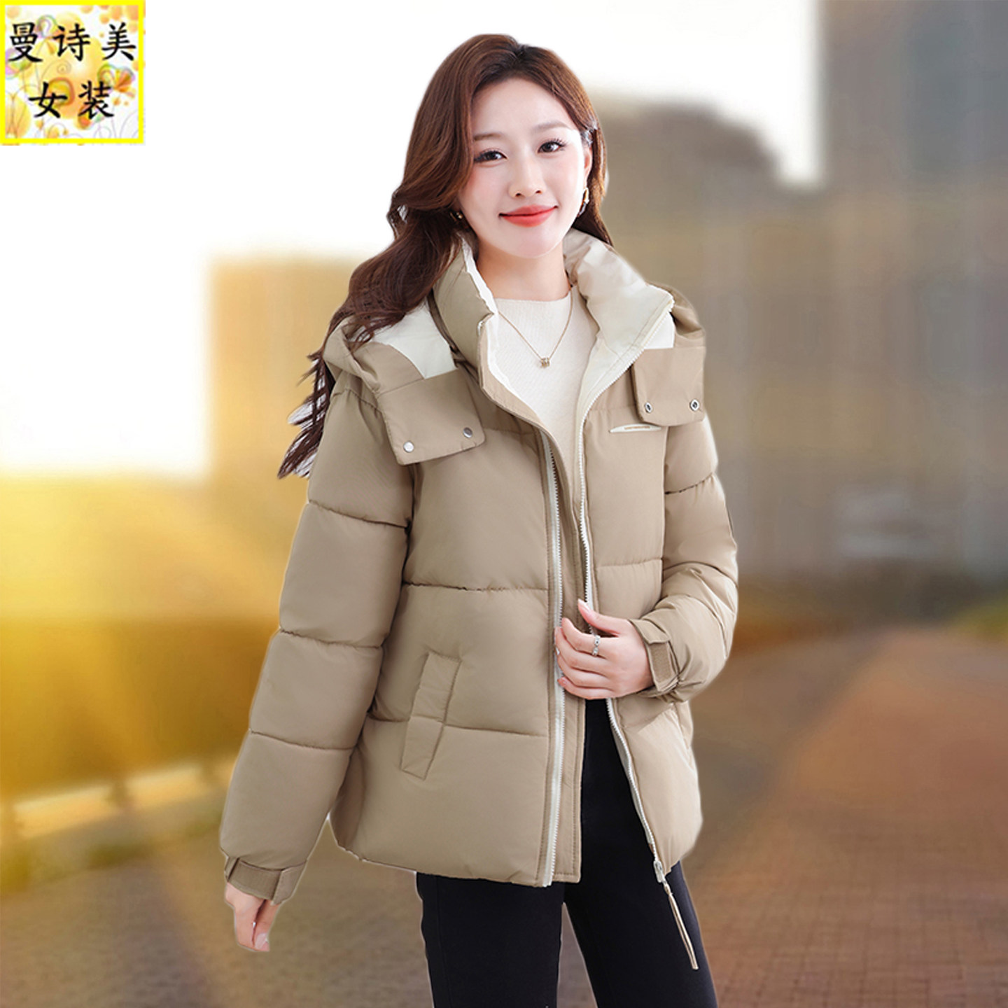 冬季羽绒棉服女2025新款时尚休闲棉袄短款小个子加厚妈妈棉衣外套