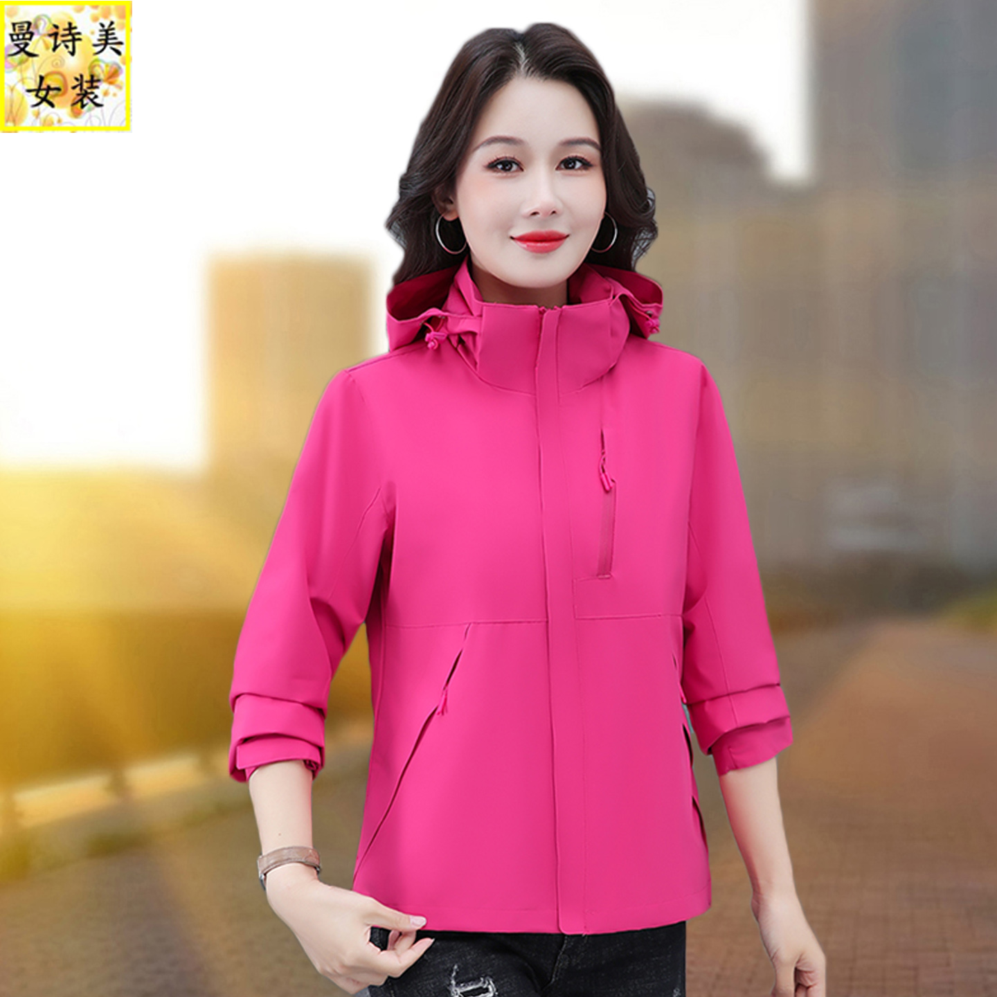 户外冲锋衣外套女春秋季风衣上衣