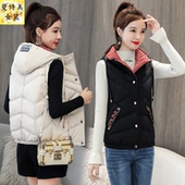 连帽羽绒棉马甲女士2025年秋冬新款 洋气背心 时尚 短款 外穿马夹冬季