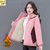 加绒加厚夹棉短外套女冲锋衣秋冬2024冬季 新款 棒球服夹克棉服棉衣