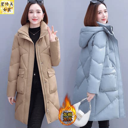 羽绒棉衣棉服女中长款冬季2025新款爆款冬装时尚洋气妈妈棉袄外套