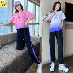 休闲时尚运动套装女2026年夏季宽松跳舞网红气质减龄女神两件套潮