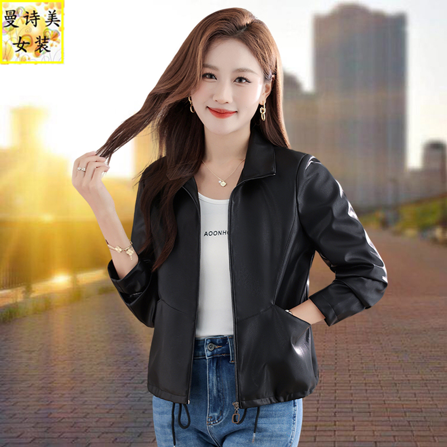 短款皮衣外套女士春秋季2026新款爆款秋冬时尚小个子妈妈pu皮夹克