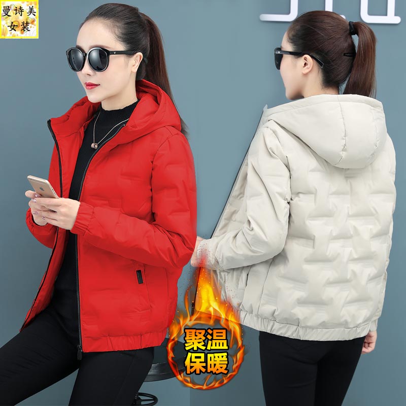 红色羽绒棉服女短款2025冬季新款大码宽松面包服棉袄爆款棉衣外套