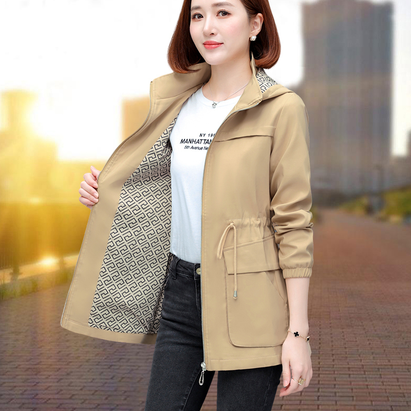 收腰显瘦春秋装中长款风衣女2025新款时尚女装洋气宽松休闲外套