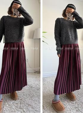 代购Lululemon Modal-Blend/Satin Pleated Midi瑜伽中长半身裙