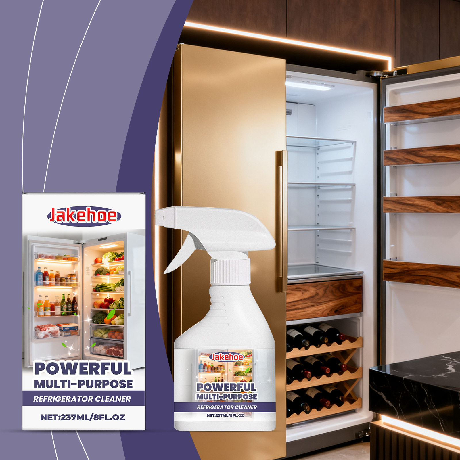 JAKEHOE 冰箱清洁剂  家用厨房冰箱清洁异味去污渍洁净清洁护理剂
