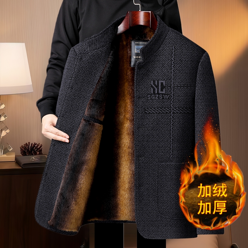 男士加绒加厚保暖外套