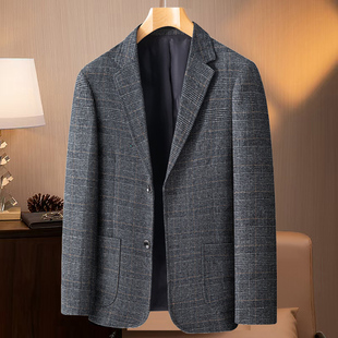 宽松西装 商务休闲西服单件上衣薄款 外套 中老年男士 2026春秋新款