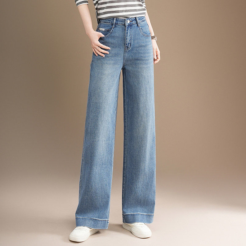 牛仔阔腿裤女春秋裤子2026年新款高腰女裤今年流行爆款休闲直筒裤