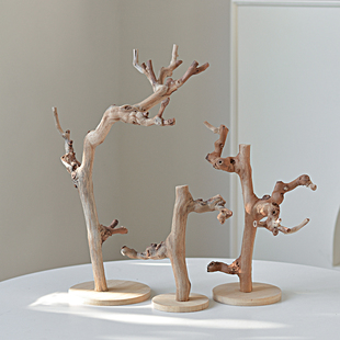 天然木质手串展示架树枝造型饰品收纳架桌面装饰摆件文玩挂串架