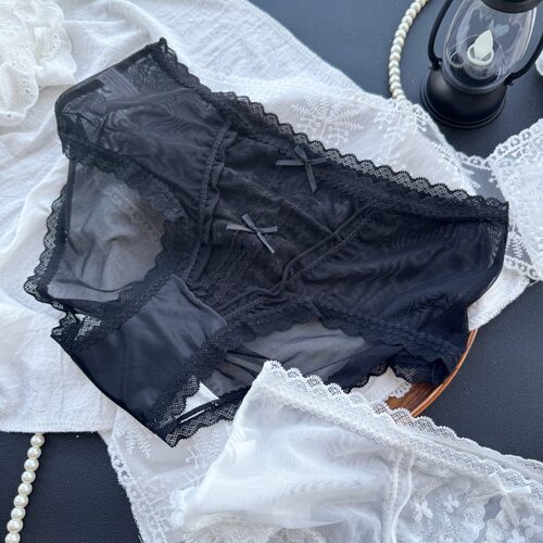 【90-130斤】B0545#法式温柔~宫廷风可爱甜美性感网纱蕾丝女内裤