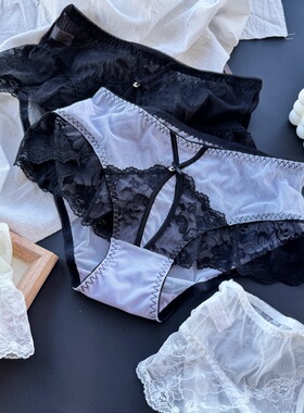 【80-125斤】0530#温柔的风~法式网纱蕾丝边可爱性感诱惑女内裤
