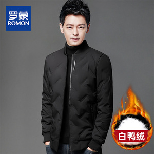 罗蒙轻薄羽绒服男士短款品牌正品派克服冬季休闲保暖棒球领外套潮
