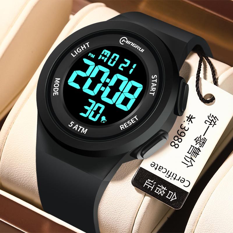 电子手表男款正品十大品牌学生潮流夜光防水可游泳青少年男士手表