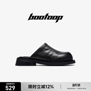 bootoop播途勃肯鞋男外穿包头半拖鞋厚底增高高端老钱风穆勒鞋