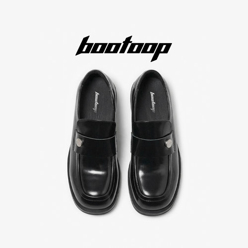 【明星同款】bootoop廓形商店方头老钱风乐福鞋男士一脚蹬皮鞋