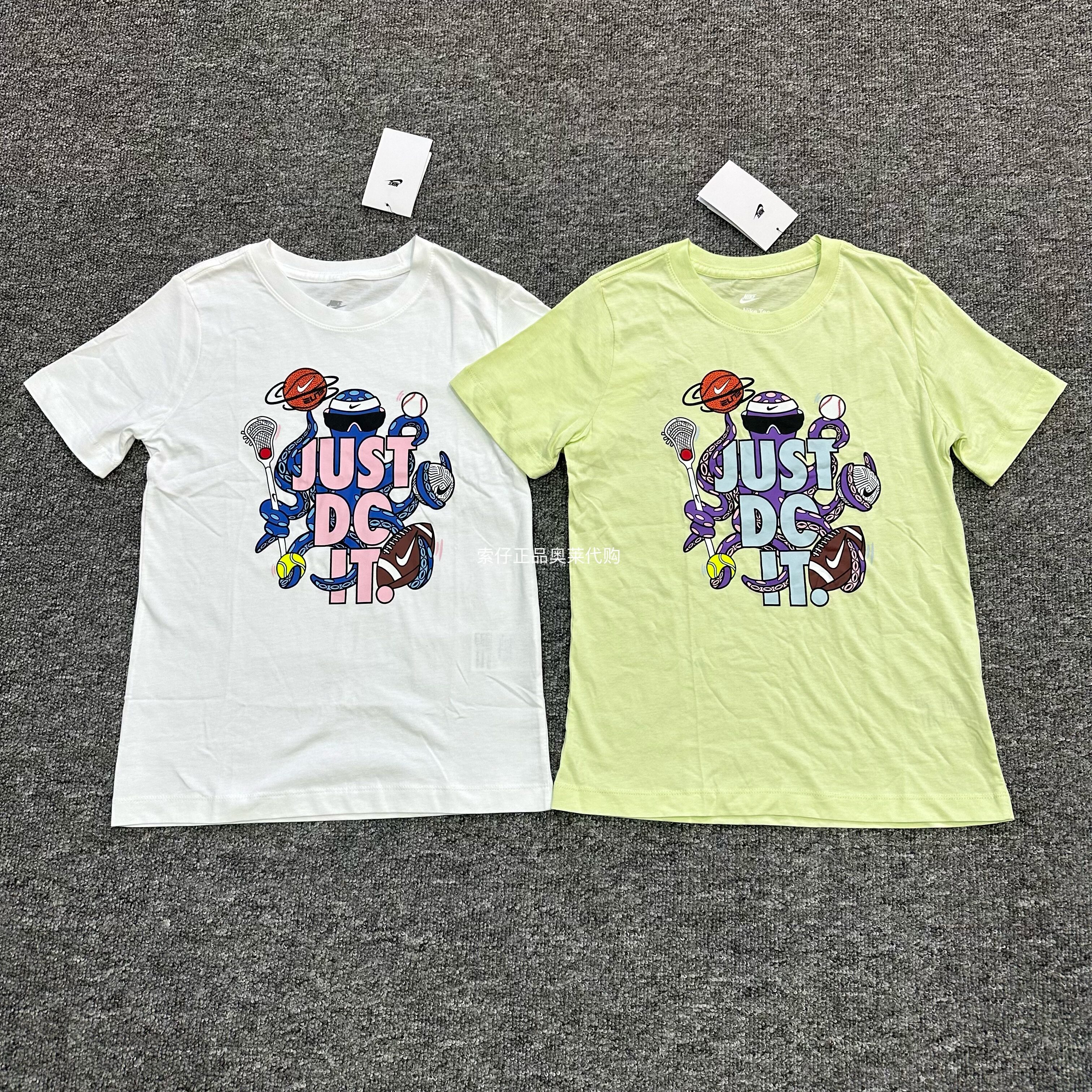 Nike/耐克 男女中大儿童夏季休闲运动纯棉舒适圆领短袖T恤FZ5119
