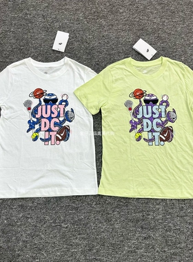 Nike/耐克 男女中大儿童夏季休闲运动纯棉舒适圆领短袖T恤FZ5119