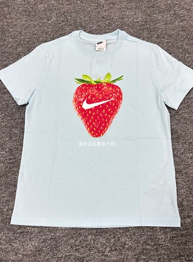 正品Nike/耐克 男女大童儿童夏季新款宽松印花纯棉短袖T恤 HQ1186