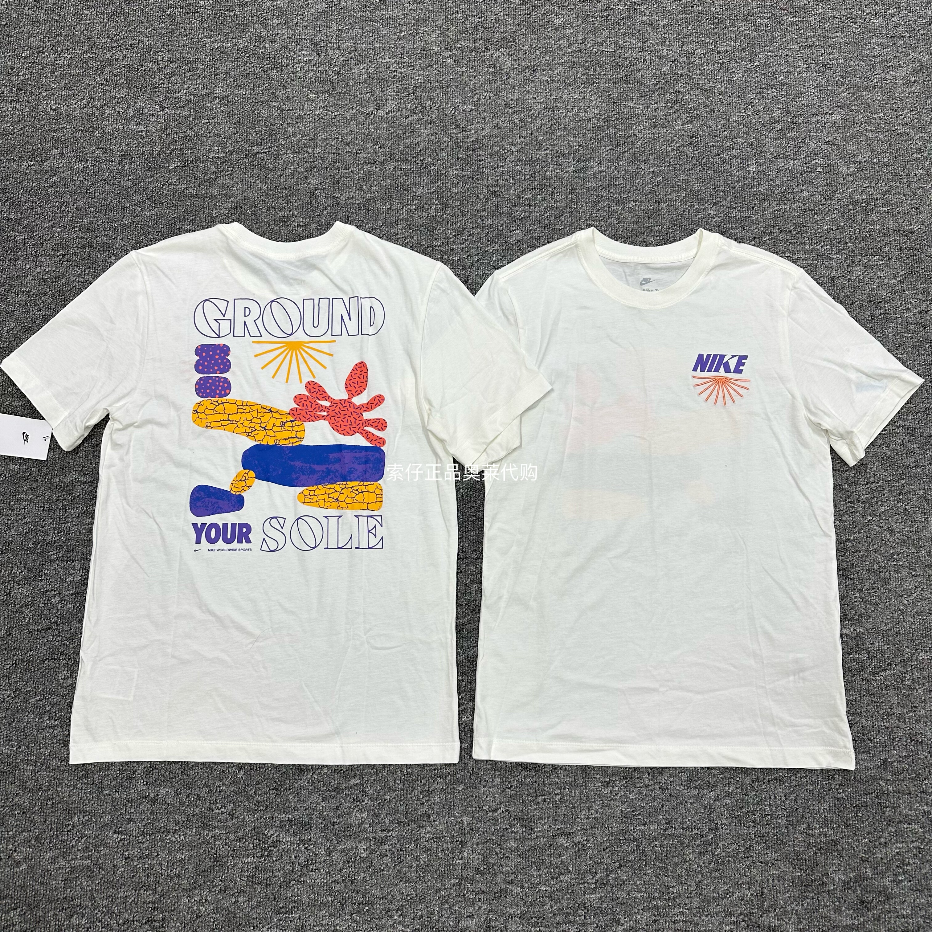 Nike/耐克 男子印花圆领潮流休闲运动纯棉短袖T恤 FZ9999-133