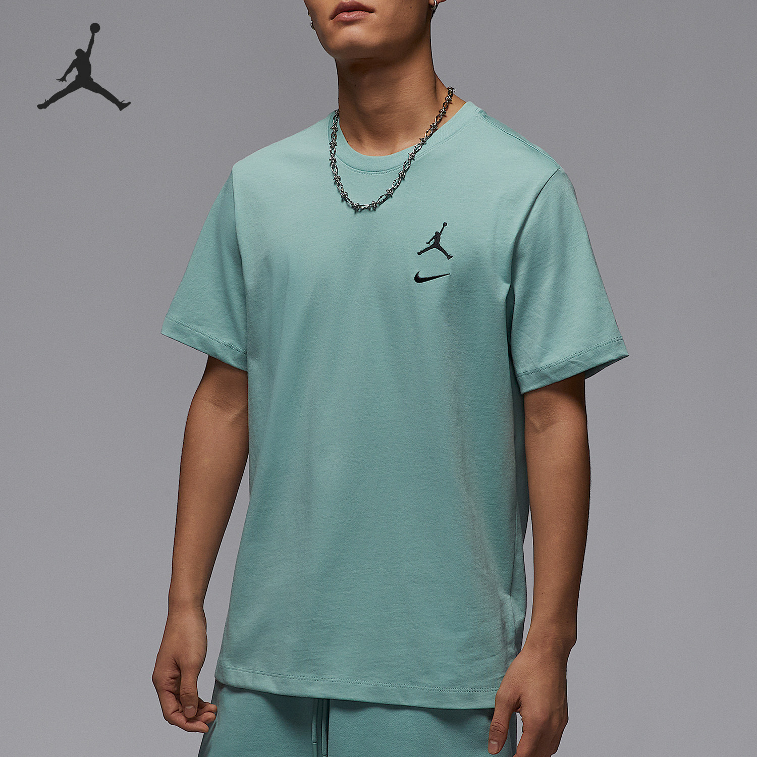 NIKE耐克JORDAN男子背标印花休闲运动透气圆领短袖T恤IB8915-309
