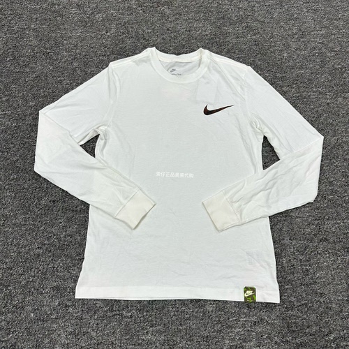 正品Nike/耐克男子长袖T恤冬新款运动休闲背标印花打底衫FZ7957