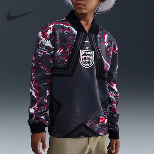 Nike/耐克大童V领速干透气排汗足球运动训练长袖T恤IO2678-010