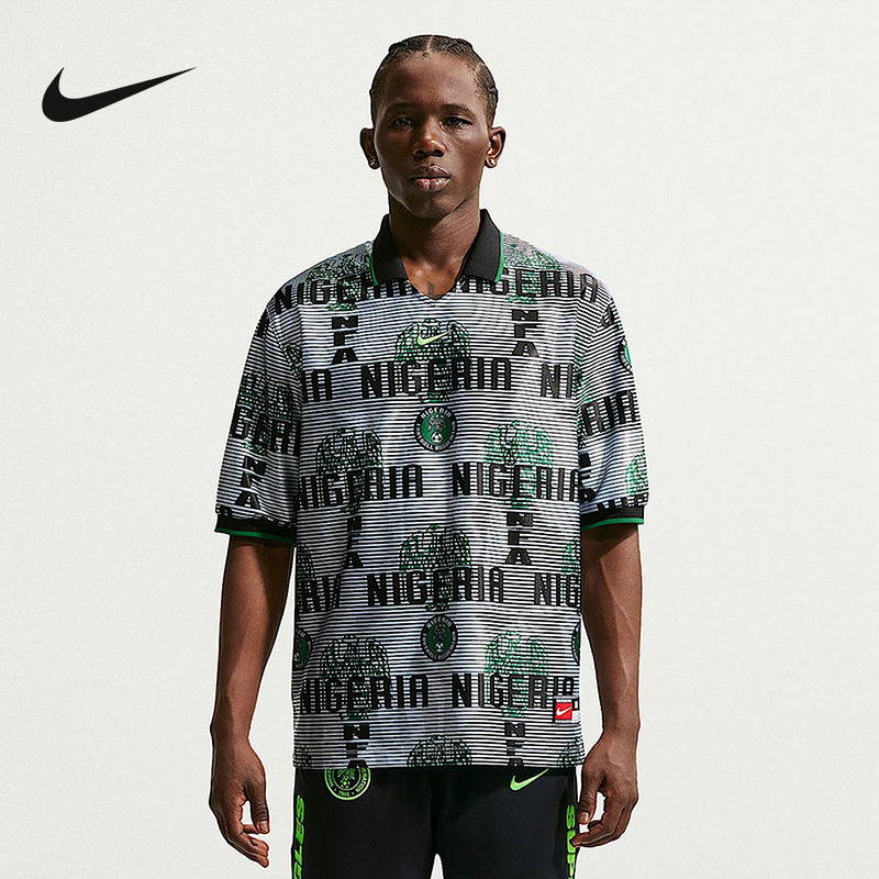 NIKE DRI-FIT男速干短袖T恤尼日利亚队半袖足球上衣IH1278-100