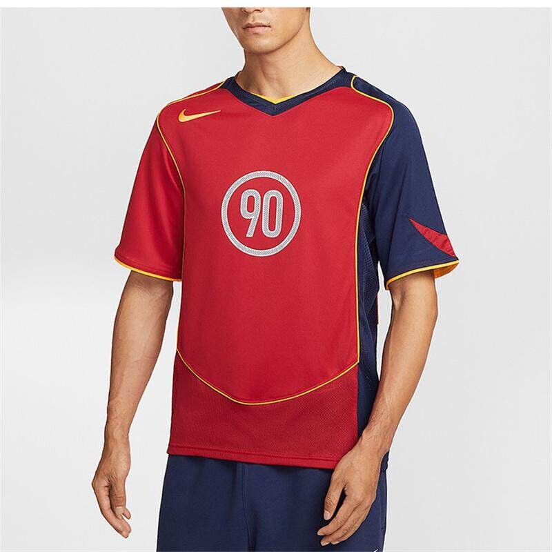 Nike耐克 T90 男子透气经典足球运动休闲V领短袖T恤IB4209-687