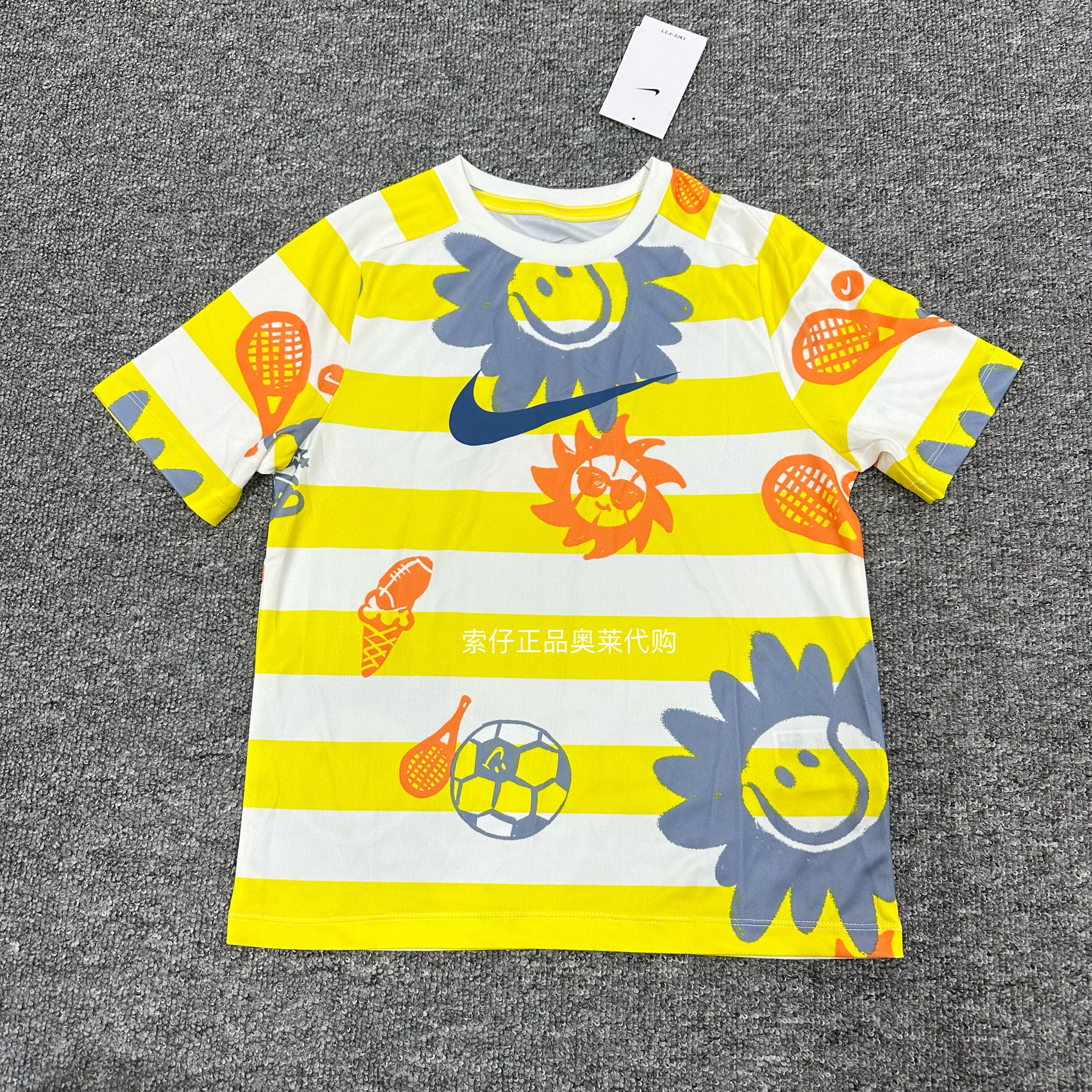 NIKE/耐克DRI-FIT男女大童圆领运动休闲速干透气短袖T恤HM4639