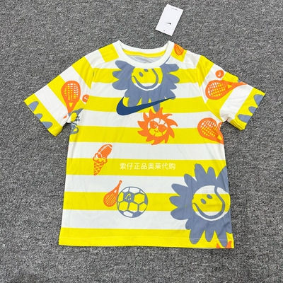 NIKE/耐克DRI-FIT男女大童圆领运动休闲速干透气短袖T恤HM4639