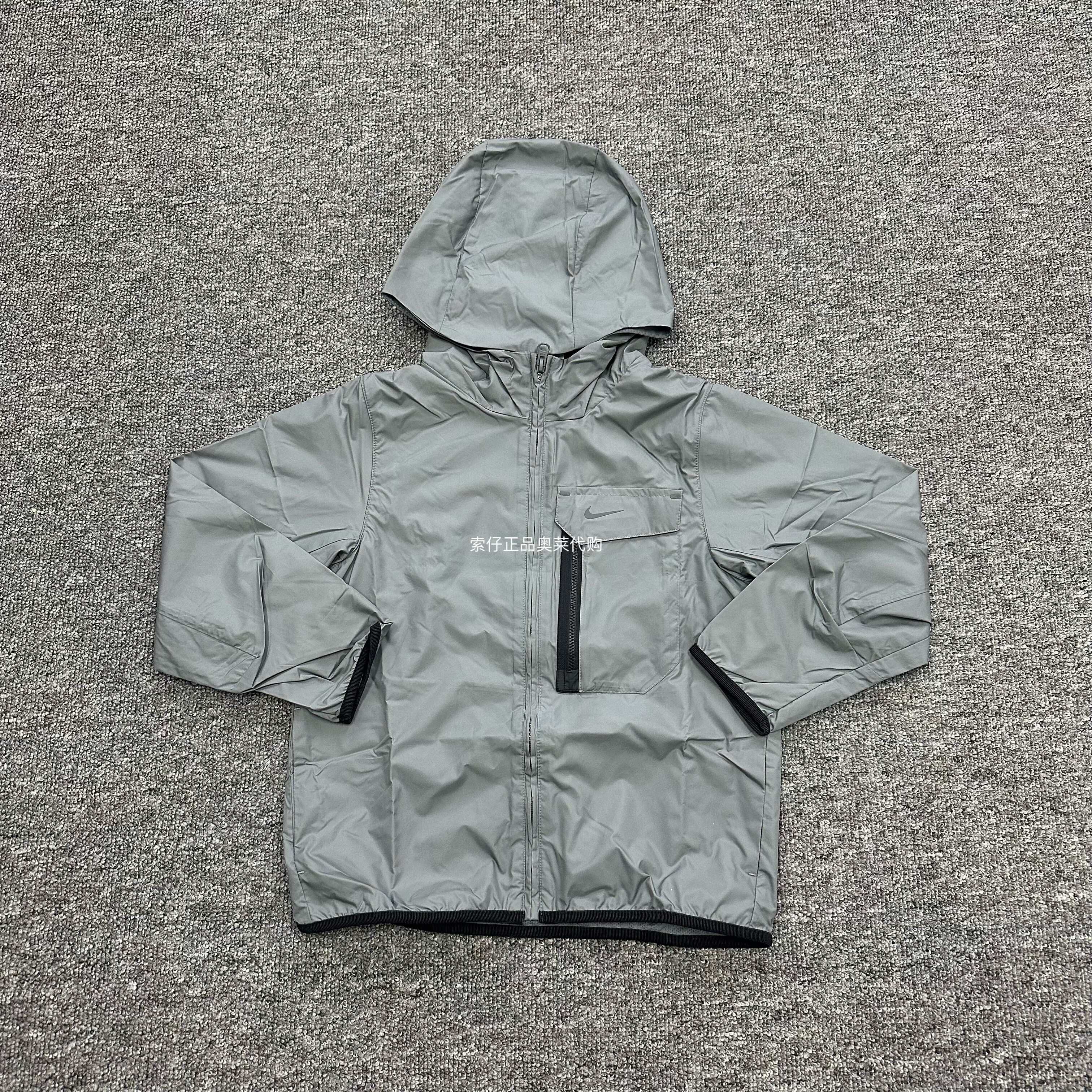 正品Nike/耐克 大童儿童梭织户外防水防风机能工装连帽外套FZ4905