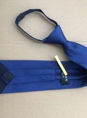 新式火焰色深蓝色领带领夹 常服消防蓝领带