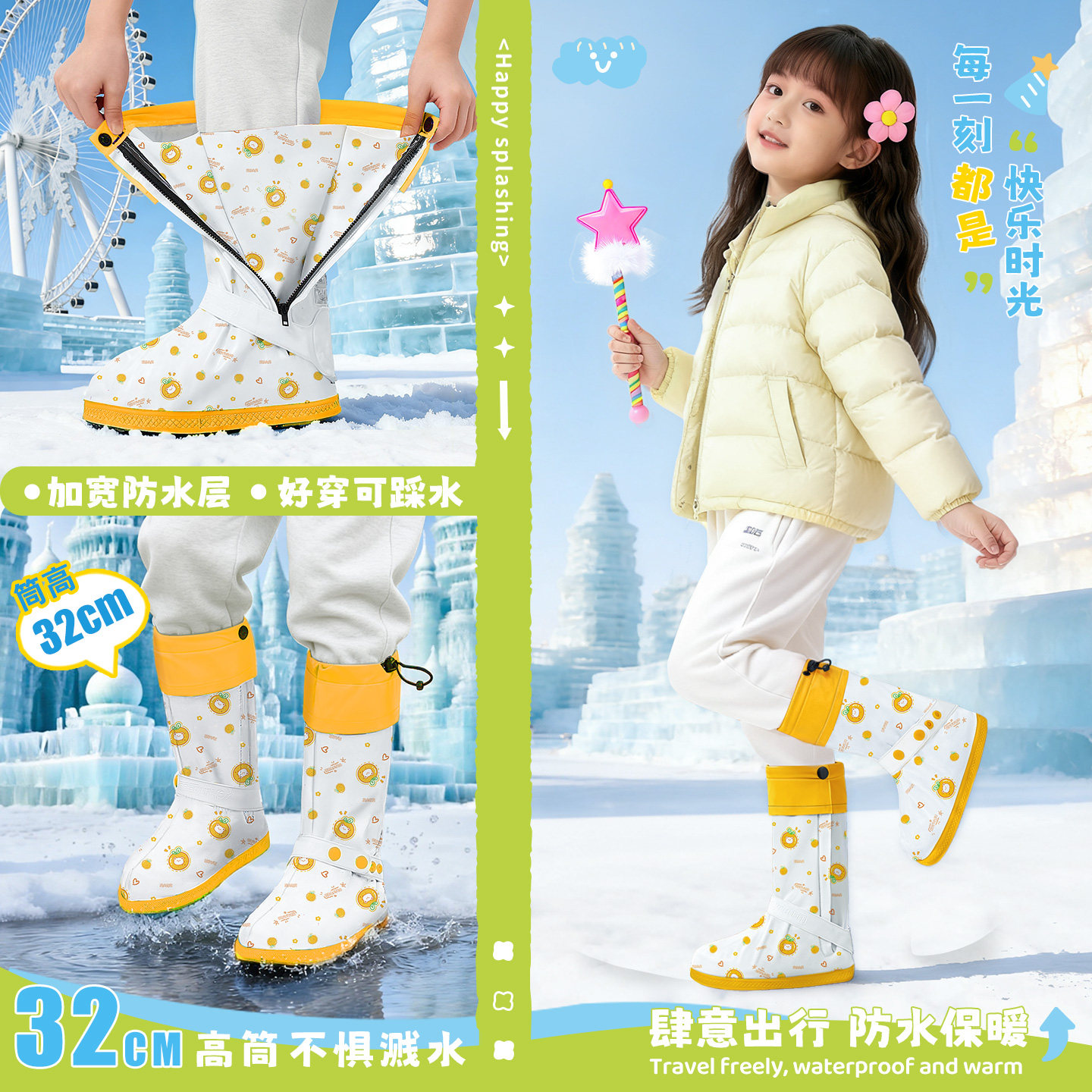 儿童防雪鞋套防水防滑加厚耐磨脚套防寒防风雪地玩雪装备学生雨靴,居家日用,雨鞋/雨靴,淘宝优惠券,粉丝福利购,淘宝优惠卷