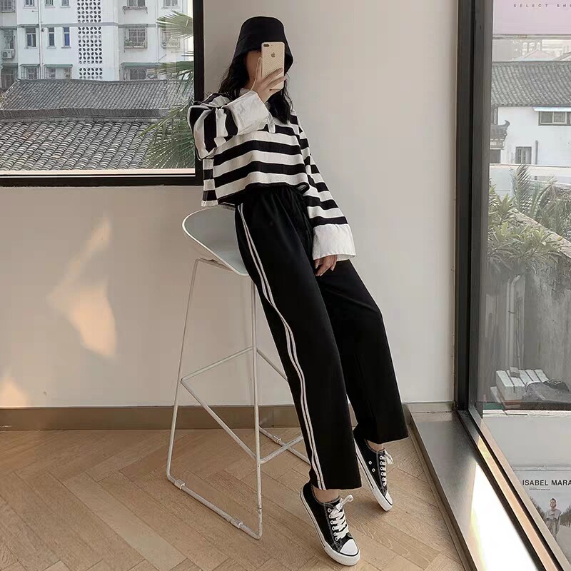 中高腰校园风潮牌长裤休闲百搭裤