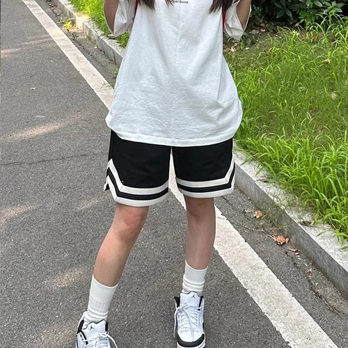 运动短裤男女士薄款宽松篮