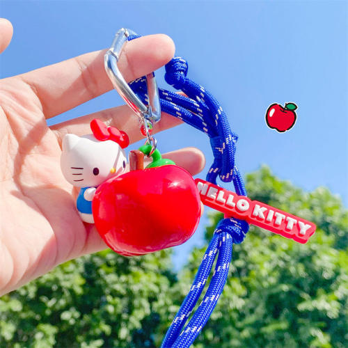 正版hellokitty苹果趴趴系列书包挂件可爱凯蒂猫玩偶汽车钥匙扣链