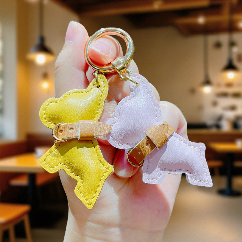 斗牛犬汽车用钥匙扣男士高档个性创意钥匙链挂件女生精致书包挂饰