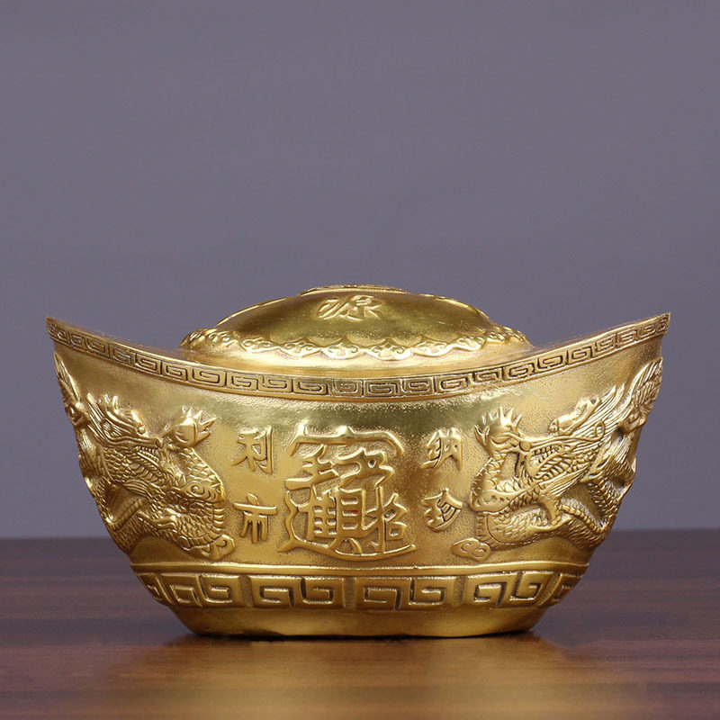铜大号五路财神元宝金元宝工艺品