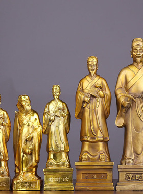 黄铜李时珍五大名医全身像摆件