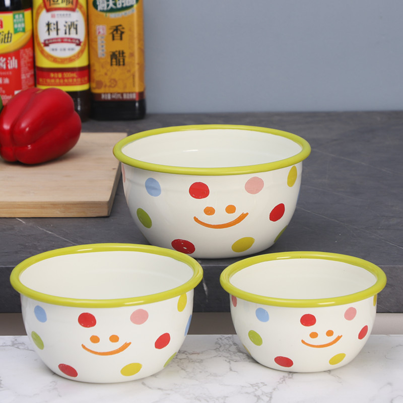 欧丽家搪瓷碗珐琅搪瓷饭碗特厚款搪瓷沙拉碗汤碗面碗搅拌碗可烤箱